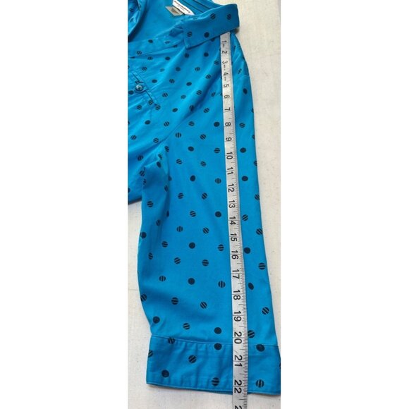 Allison Daley Women Blue Polka Dot Button-Down Blouse Women's Size 14W (READ) - Picture 13 of 16